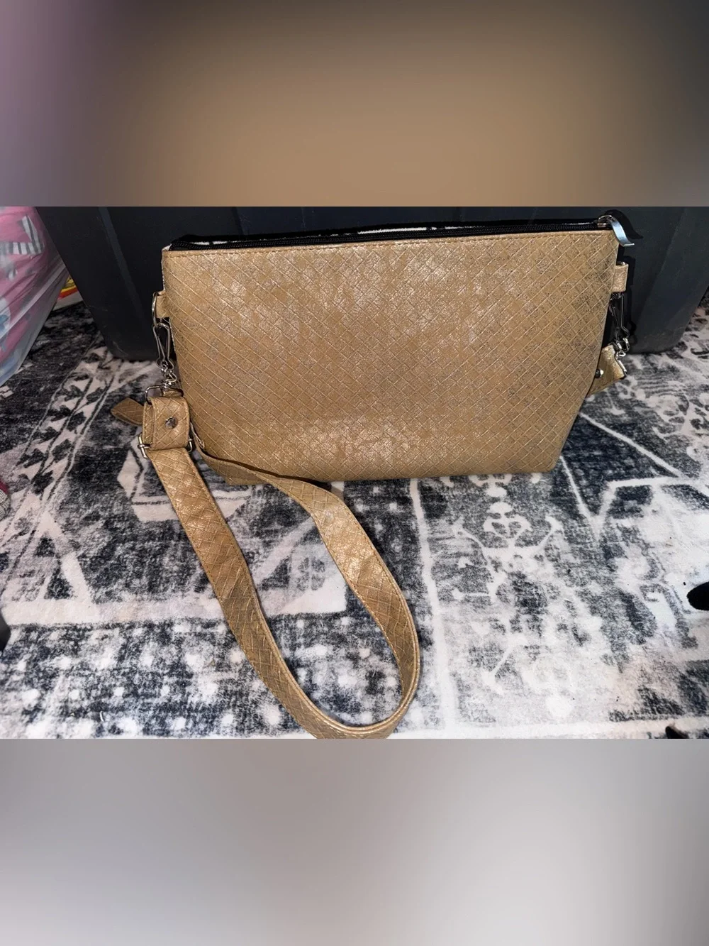 Sia Crossbody Clutch with Gold Strap